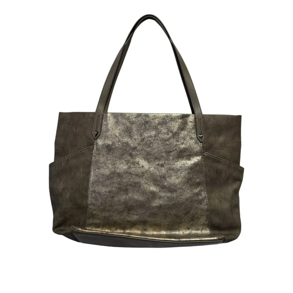 Stella & Dot Bleeker Gold Metallic Zip Top Tote Travel School Baby-bag‎ Market